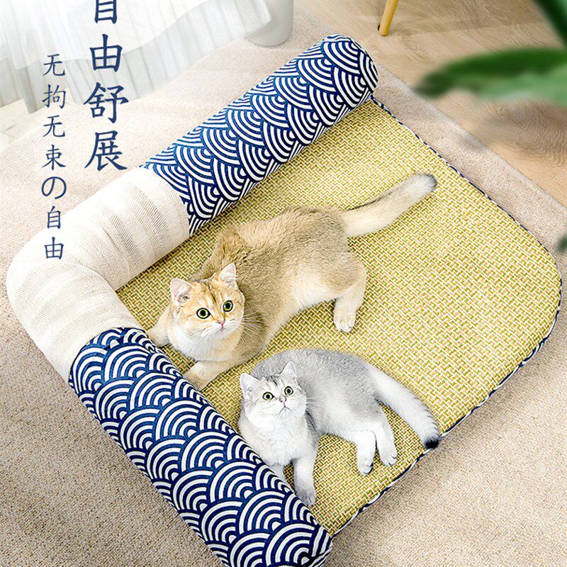 热销猫窝猫咪凉席夏日通用夏季夏天幼猫小猫狗窝猫床睡窝沙发藤编