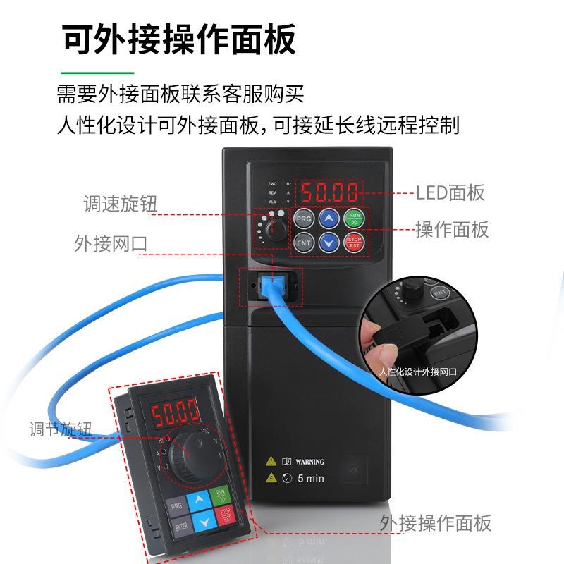 热销三相380V电机调速变频器1.5/2.2/3/4/5.5/7.5KW220风机水泵电