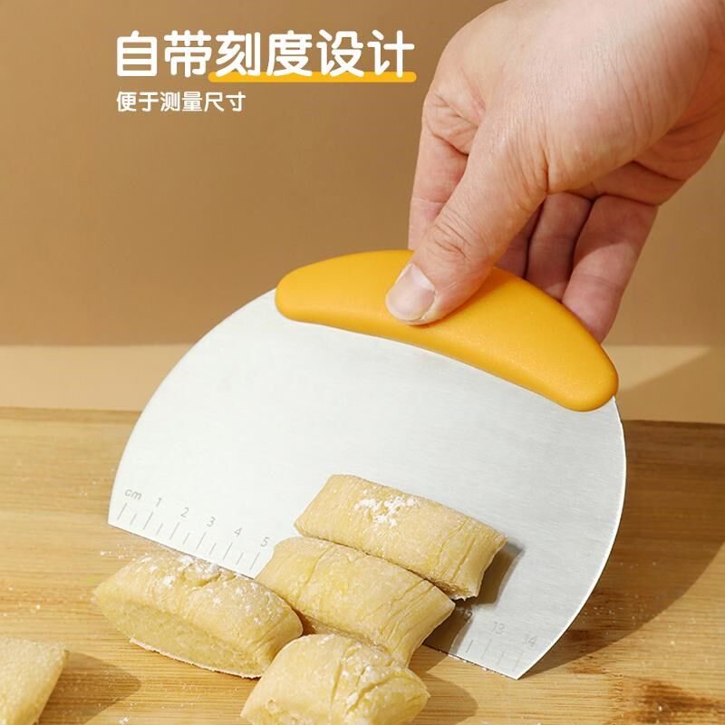 热销光面带刻度不锈钢切刀面包面团切刀肠粉刮板烘焙厨房刮刀工具