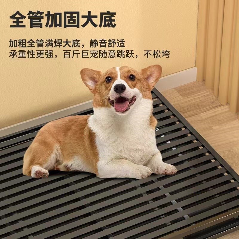 热销全方管镀锌狗笼室内带厕所中大型犬家用自由移动加粗笼子金毛
