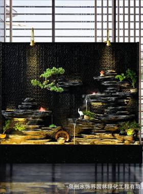 厂家直供水幕墙流水墙屏风别装司摆件公前台墅花园庭院饰HIA刻字