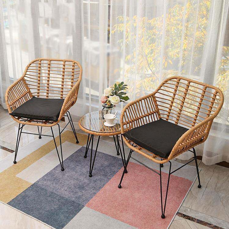 定制户外椅院花园弧形桌椅户桌外家具室外露天庭阳台欧休闲藤编北
