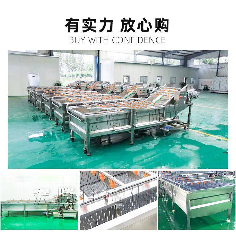 地XQA菜清洗机流水线 商用高压淋清洗设备清预 制菜全自喷动气泡