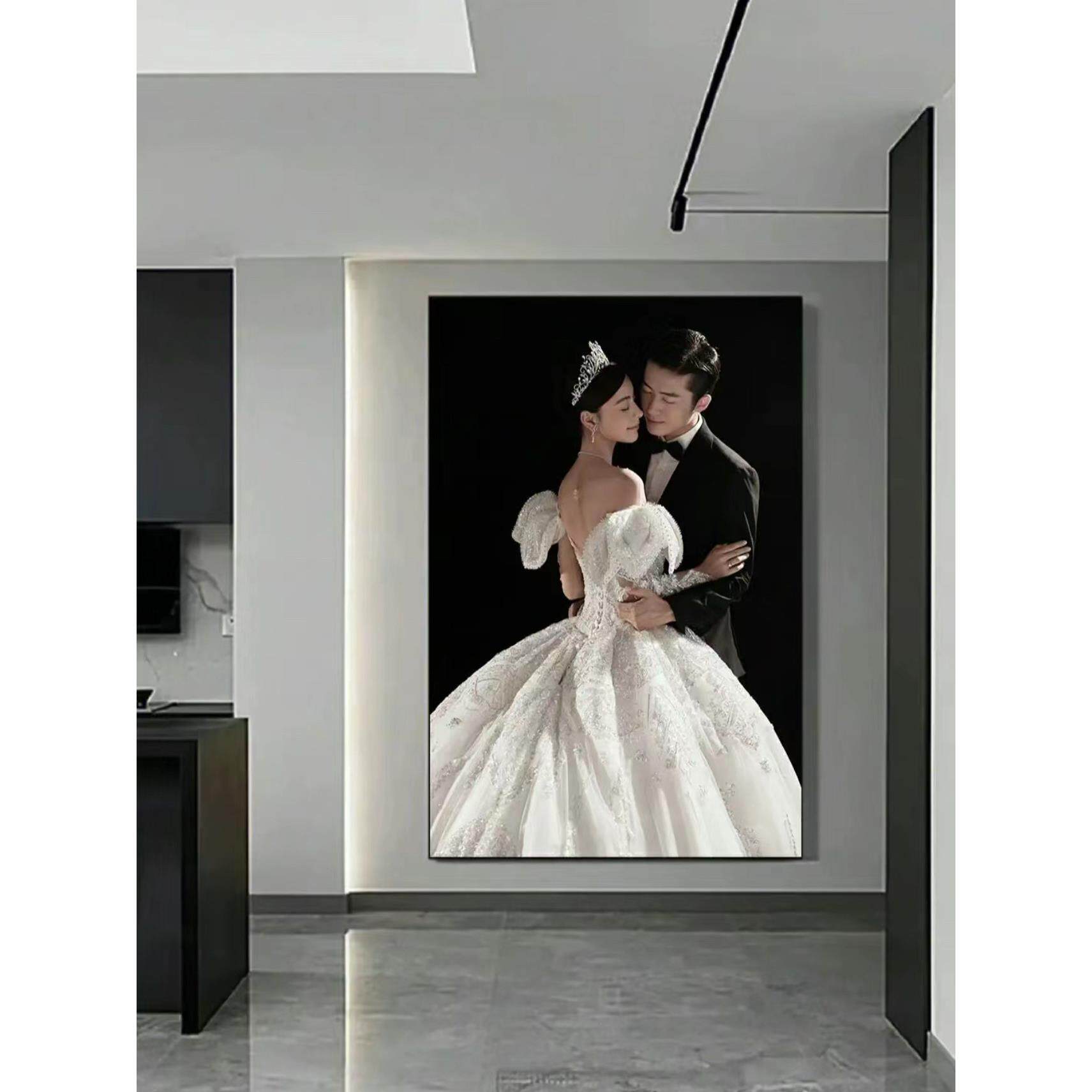 婚纱照相框定制放大挂墙洗照片打印客厅背景墙装饰画高级感结婚照