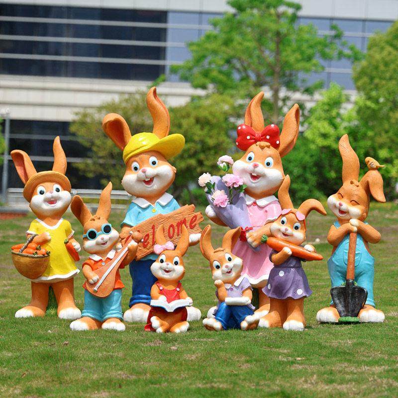 户外花园庭院摆件园林景观小品幼儿园装饰卡通兔子玻璃钢动物雕塑,家居饰品,户外/庭院摆件,淘宝优惠券,粉丝福利购,淘宝优惠卷