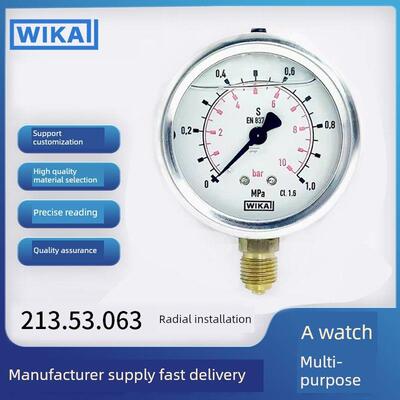 威卡WIKA压力表EN837-1德国进口耐震不锈钢压力表213.53.063真空