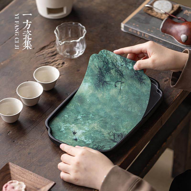 新中式小型茶盘覆古壶承干泡台带防水茶席2025新款竹制茶托 托盘,餐饮具,茶盘,淘宝优惠券,粉丝福利购,淘宝优惠卷