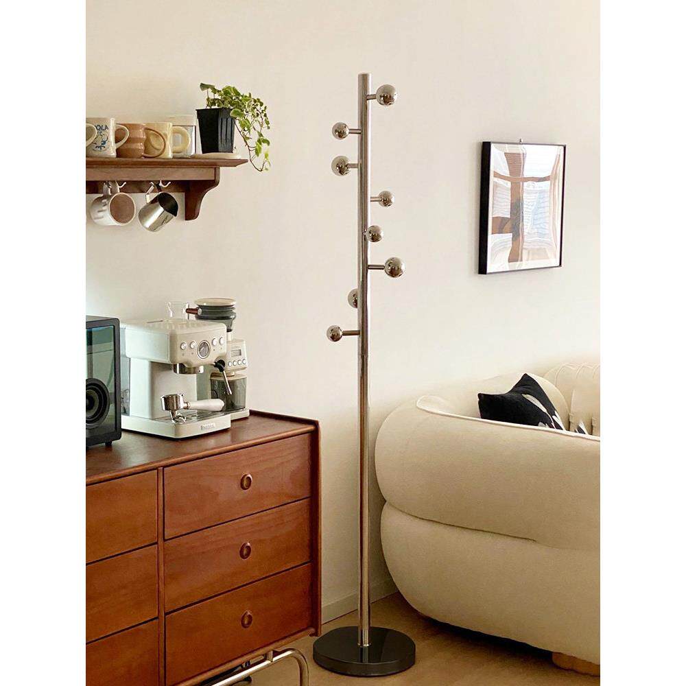 挂衣帽架子落地卧室入户门后玄关收纳客厅不锈钢小型放包式净置物