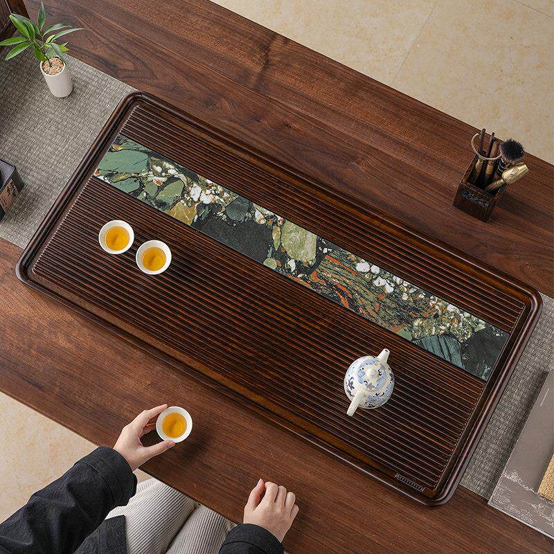 高端乌金石茶盘家用2025新款实木茶托盘办公奢石岩板茶台茶具茶海