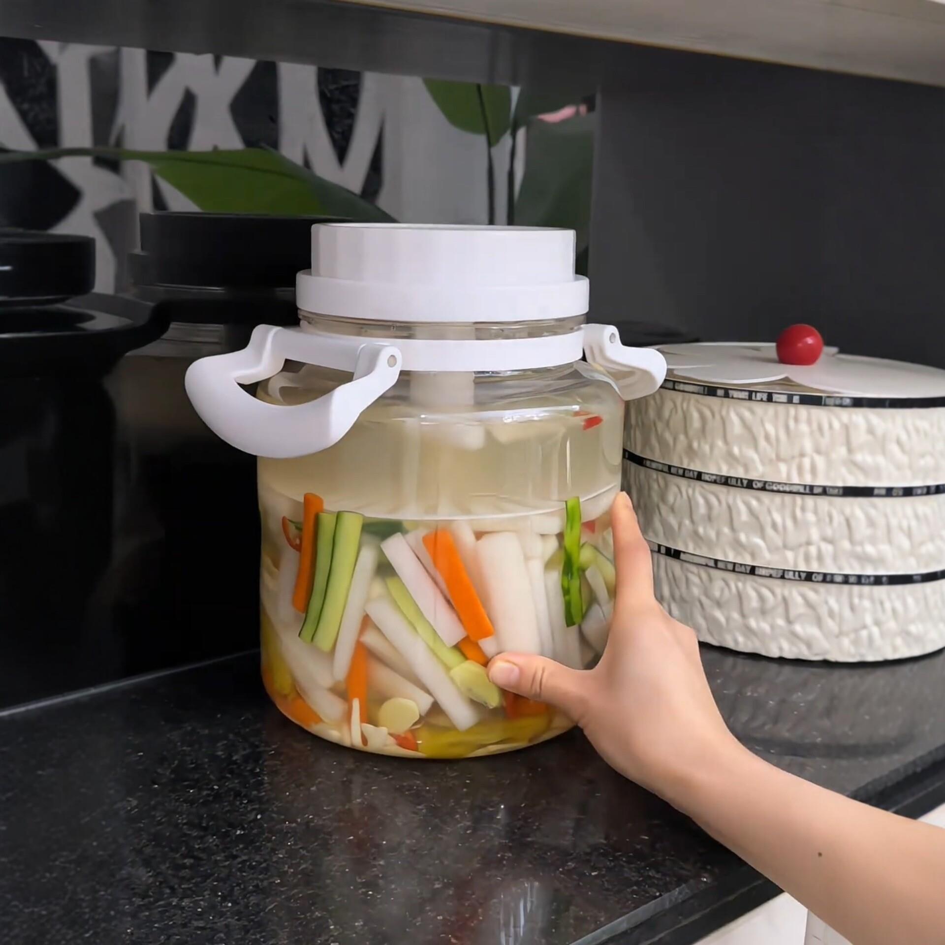 按压式泡菜罐家用腌菜坛子食品级塑料咸菜密封罐大容量腌制酸菜桶