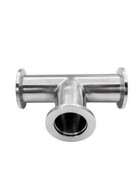 KF真空等径三通304不锈钢定制快装16弯头25四通40抱箍50管夹接头1