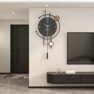 大气轻奢高级客厅钟表画 画新款现代简约时钟创意装饰挂钟画 画饭