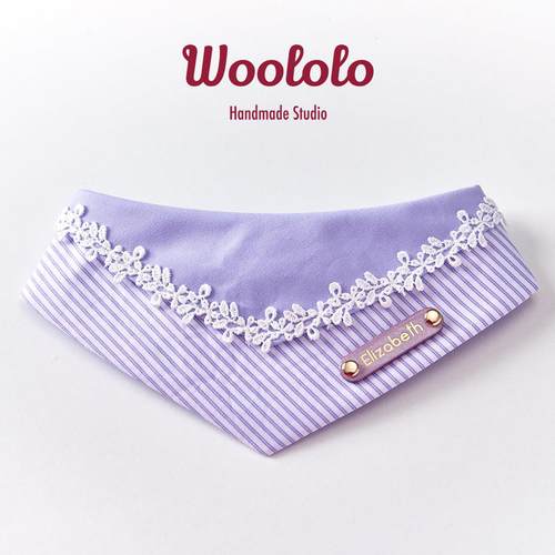 毛洛原创紫色温柔宠物三角唾液围巾狗纯棉全年围巾围巾定制