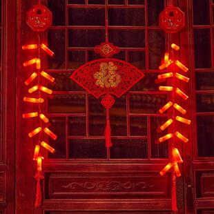 仿真电子鞭炮超响闪光手提鞕炮春节鞭爆家用电池爆竹结婚乔迁炮仗