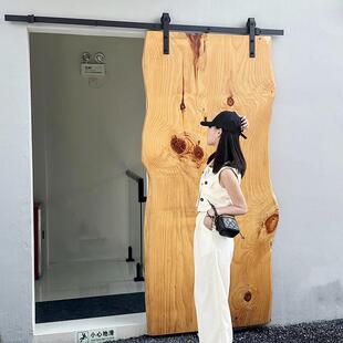 实木谷仓门原木推拉门定制厨房门卧室吊轨门卫生间室内门移门