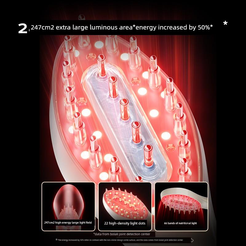 裕岳红光头发生长梳高集束光微电流按摩梳电动头发生长梳液体引导