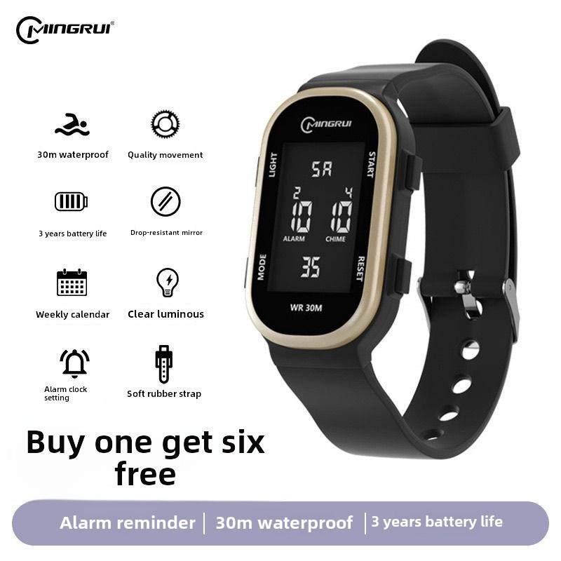 手表男女款夜光防水智能手环电子闹钟多功能运动日历学生初高中