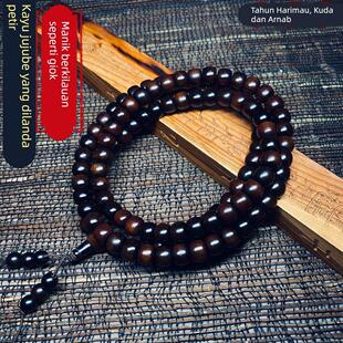 天然真雷击枣木玉化81颗108颗道家用流珠念珠手串手炼挂件手把件