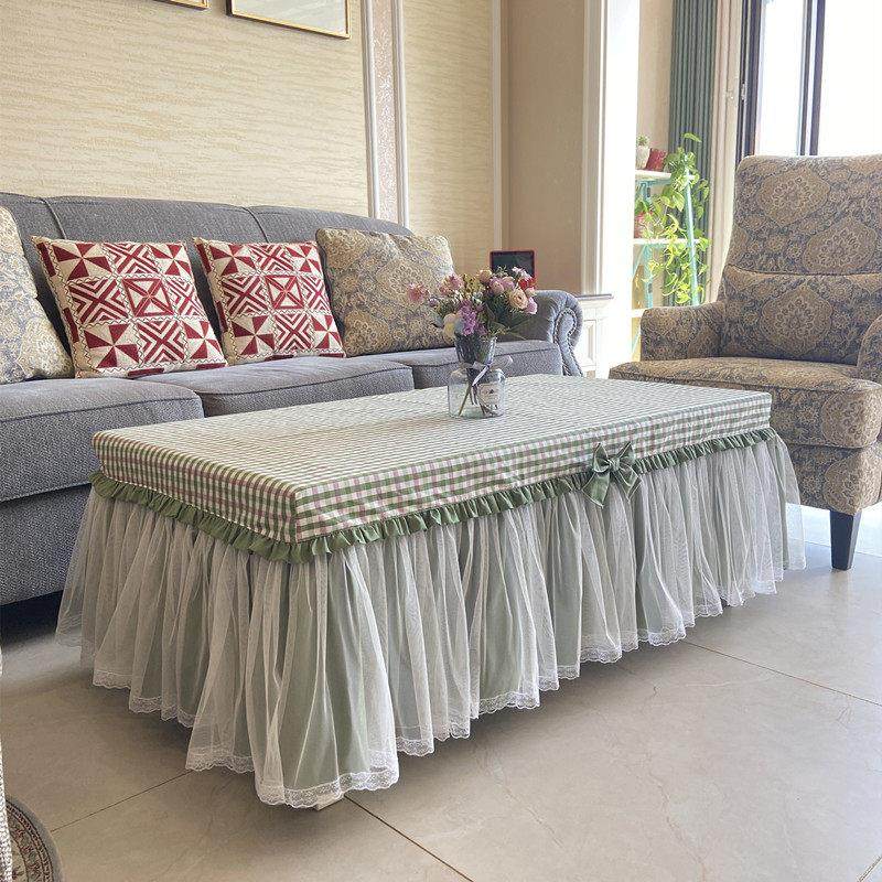 蕾丝格子布艺桌布长方形茶几罩升降电炉烤火炉防尘罩家用电视柜罩,居家布艺,桌布,淘宝优惠券,粉丝福利购,淘宝优惠卷