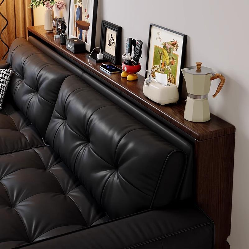 实木沙发后置物架床头靠背柜床尾长条收纳柜墙边小窄桌夹缝隙储物