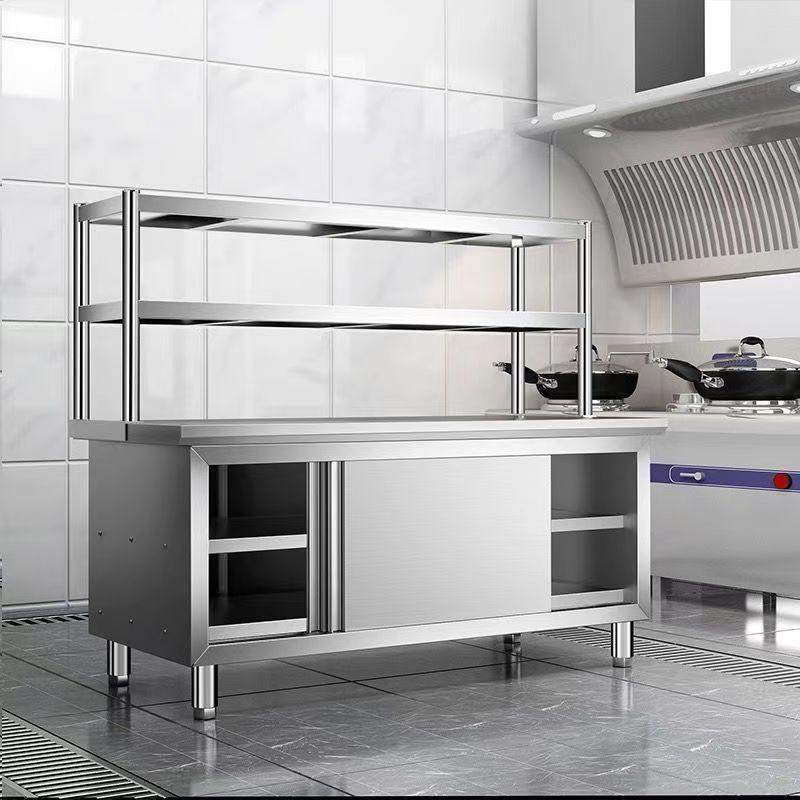 加厚304不锈钢工作台厨房橱柜商用餐饮店桌子家用操作台推拉门,五金/工具,工作台/防静电工作台/重型工作台,淘宝优惠券,粉丝福利购,淘宝优惠卷