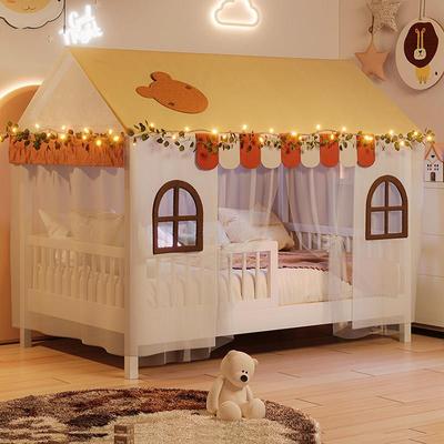 全实木儿童床树屋床帐篷男孩木屋创意带护栏单人女孩1.2米冰棍床