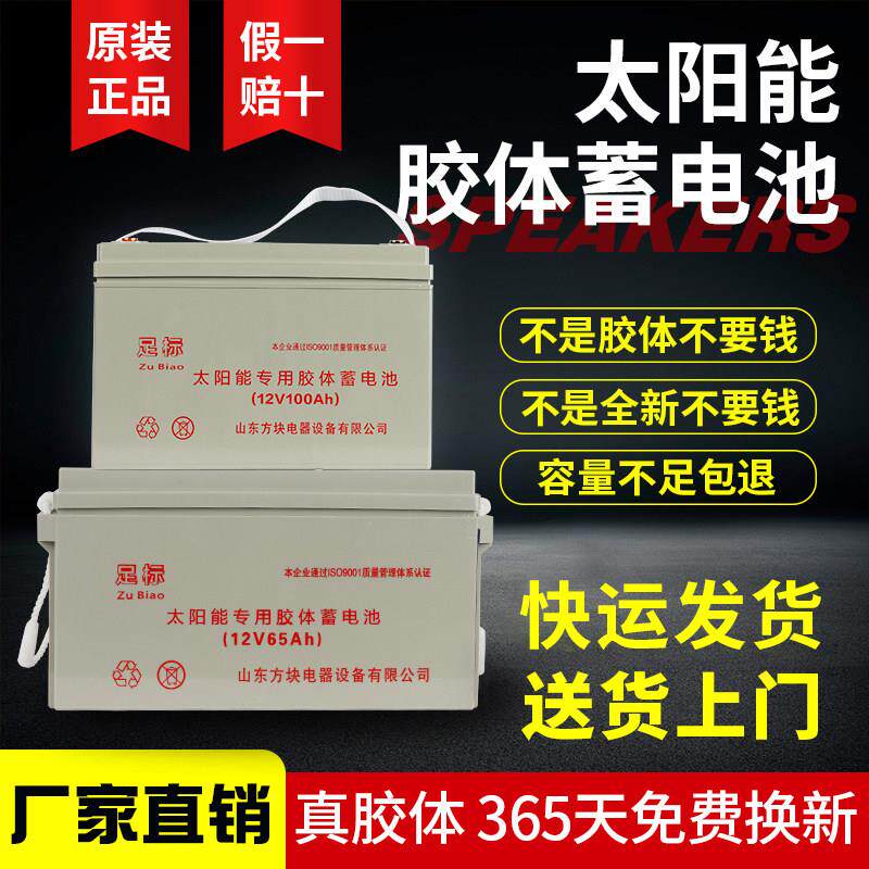 太阳能蓄电池家用100ah12v120AH大容量胶体路灯备用电源专用电瓶