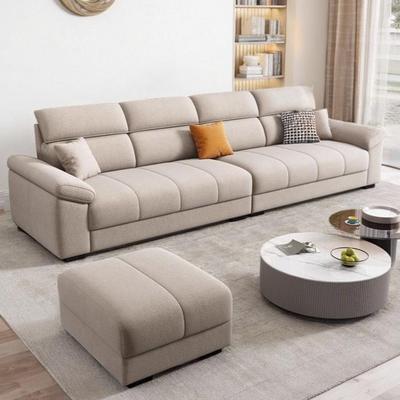 吉斯家具新款现代简约科技布沙发可拆洗棉麻布艺沙发防猫抓皮乳胶