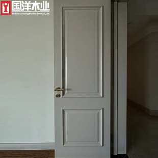 门全实木门扇隔音复合烤漆门家用奶油风法式 室内卧室门套装 房间门