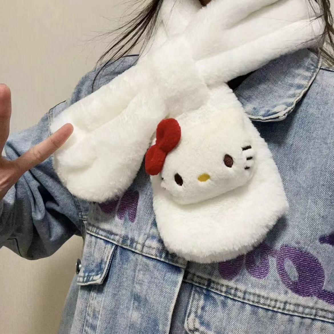 三丽鸥可爱围巾库洛米HelloKitty美乐蒂恰怕狗冬季骑车围脖保暖