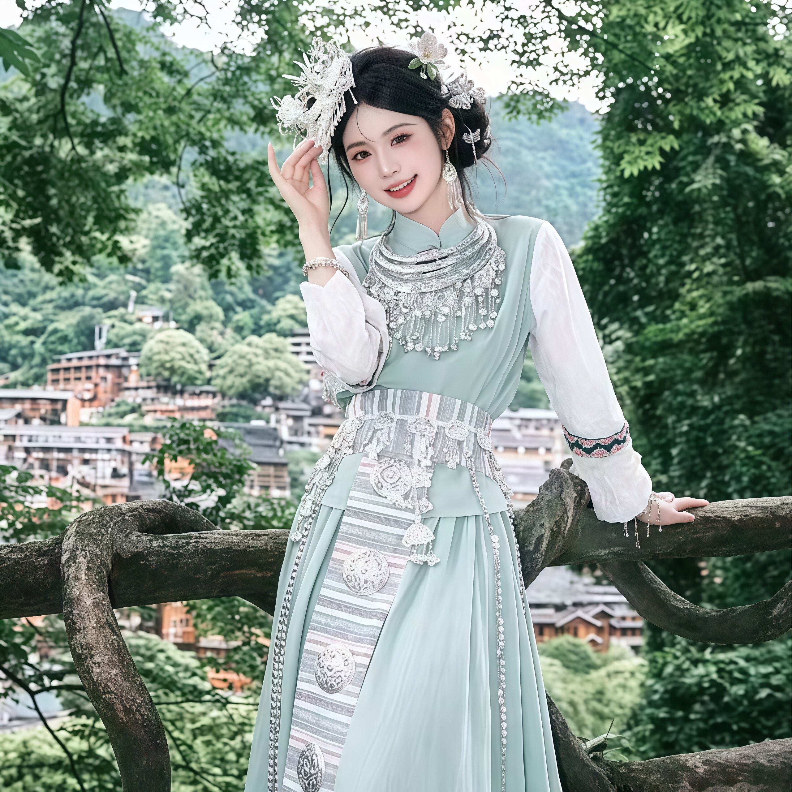 秋新款纳西族民俗女装套装图片