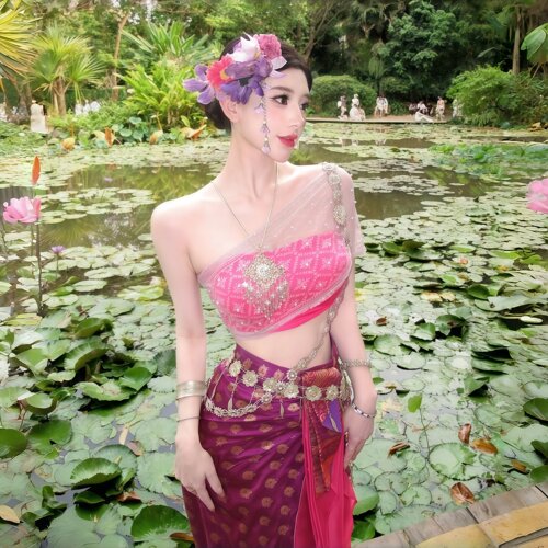 西双版纳傣族飘逸垂感女套装
