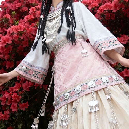 秋冬新款苗族布依族长袖演出服