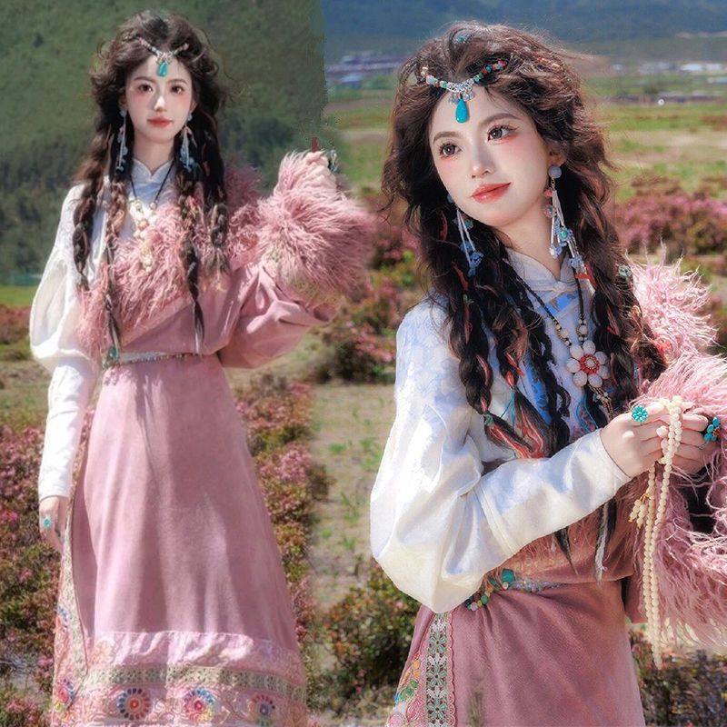 冬季新款藏式女藏袍旅拍民族服装