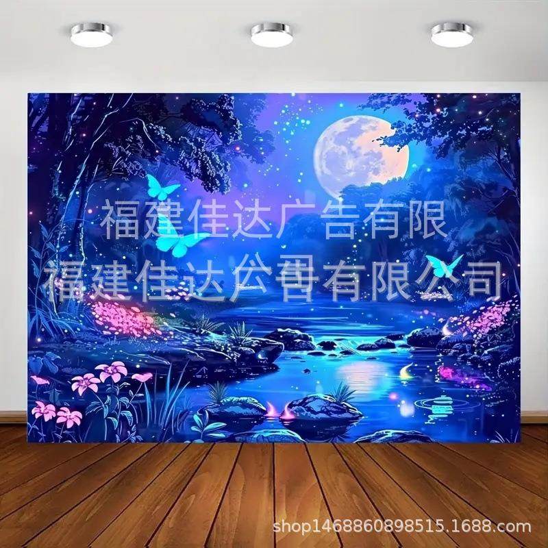 跨境厂家旗帜背景布挂毯挂布房间卧室床头布置墙布节日装饰