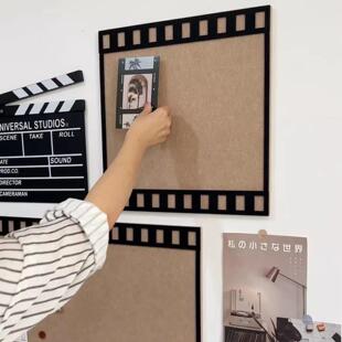 时光胶片留言板组合相框相片墙怀旧毛毡墙贴留言软木板背景装饰墙
