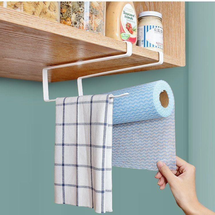 铁艺纸巾架卷纸架简约橱柜挂式收纳架门柜隔板层收纳架厨房用纸架