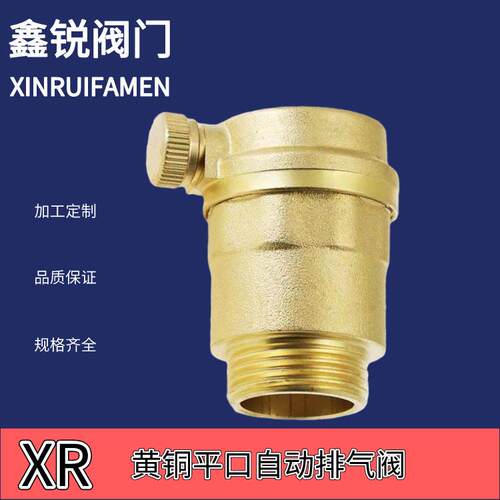 厂家直供黄铜平口排气阀全铜采暖供热自动DN15DN20DN25全通径