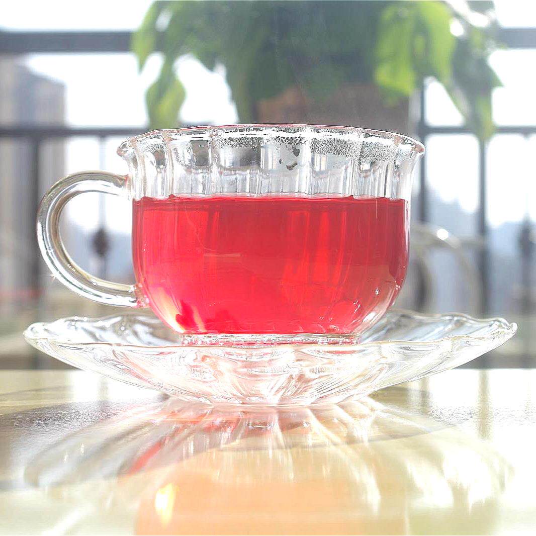 外贸手工古典英式条纹玻璃杯 咖啡杯茶杯耐温杯碟套装