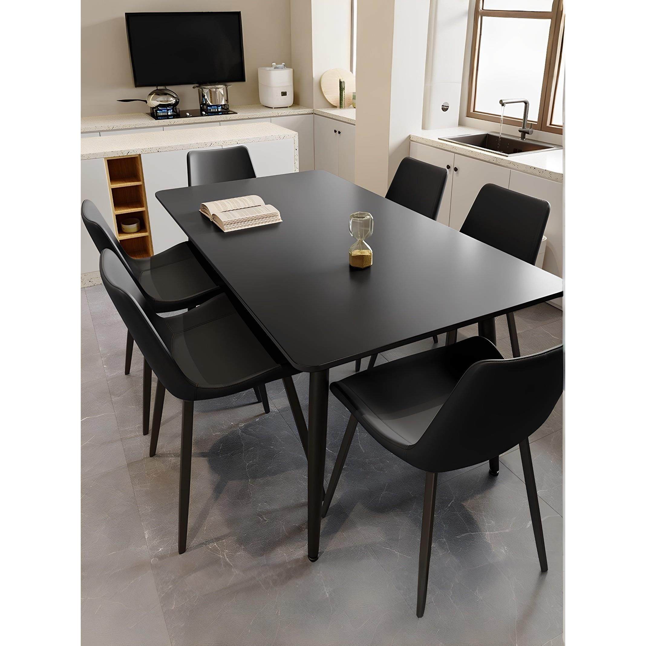 达芬奇意式极简岩板餐桌椅组合现代简约轻奢家用小户型长方形饭桌,住宅家具,岩板餐桌,淘宝优惠券,粉丝福利购,淘宝优惠卷