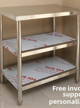 货架置物架拆装双层厨房不锈钢工作台饭店操作台工作桌子打包台面