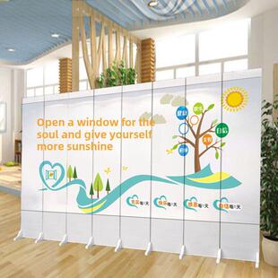 小学心理咨询室屏风隔断幼儿园辅导室布置学校卫生保健儿童室卡通