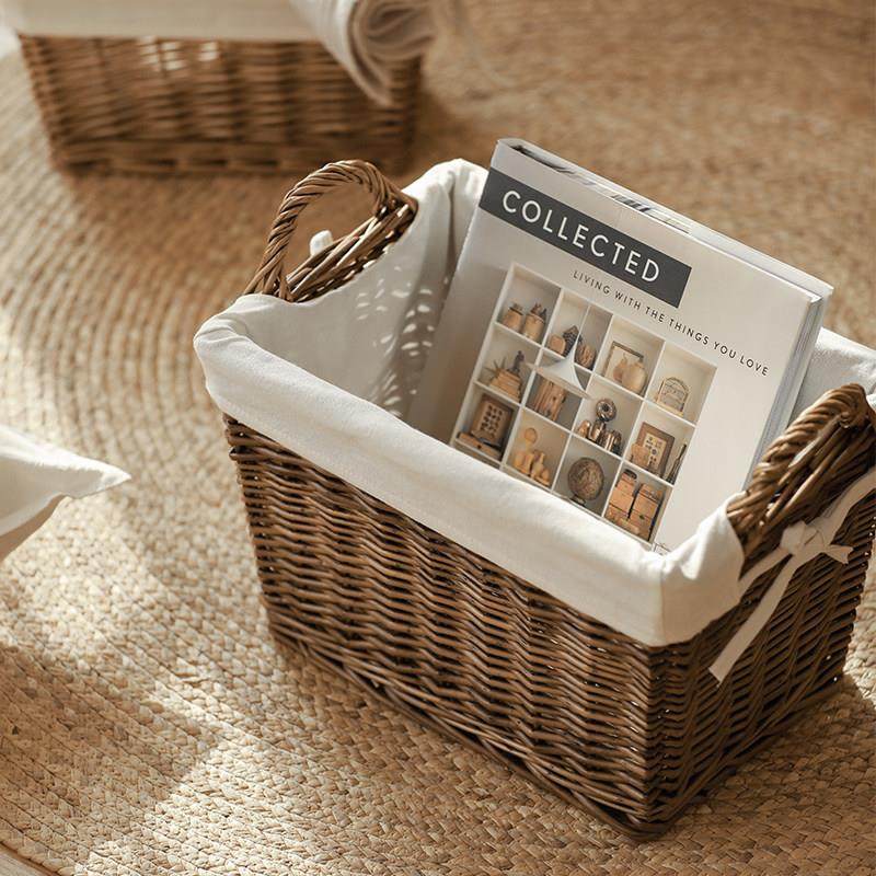 柳编收纳篮 桌面收纳储物盒收纳筐编织篮ins收纳盒筐化妆品收纳,收纳整理,其他收纳篮,淘宝优惠券,粉丝福利购,淘宝优惠卷