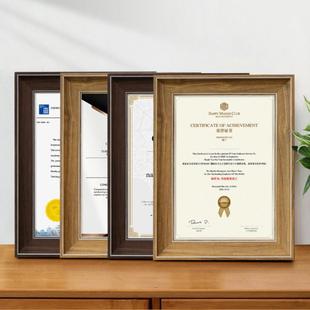 a4相框证书展示摆台奖状裱框专利定制荣誉证书框架授权书A4纸摆件