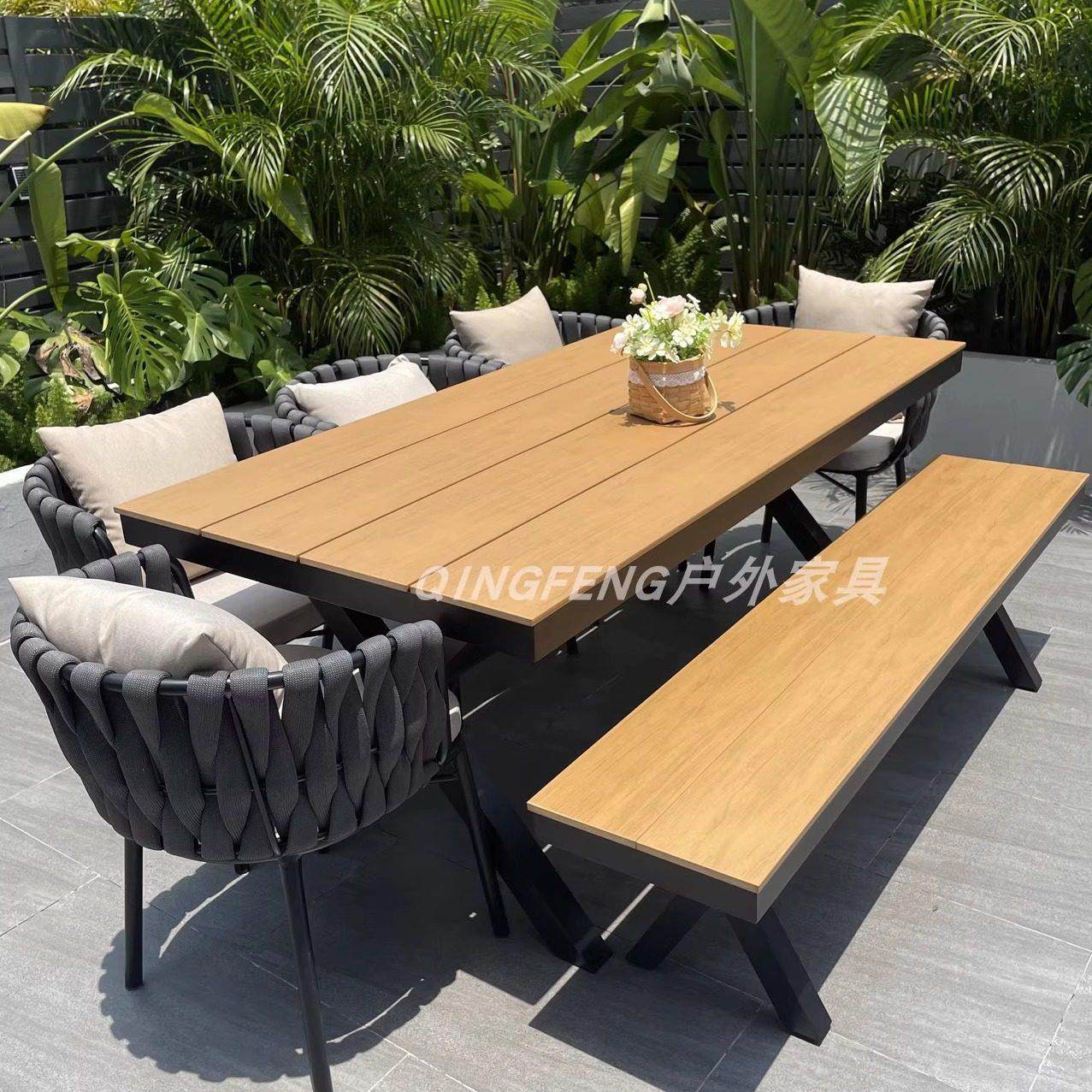 户外桌椅庭院花园室外铝合金桌露台阳台北欧创意休闲编藤桌椅套件,住宅家具,桌椅套件,淘宝优惠券,粉丝福利购,淘宝优惠卷