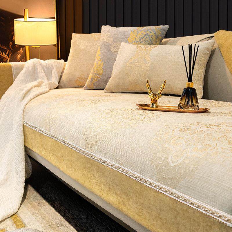 沙发垫四季通用轻奢风简约现代欧式皮坐垫套罩高档防滑雪尼尔定制