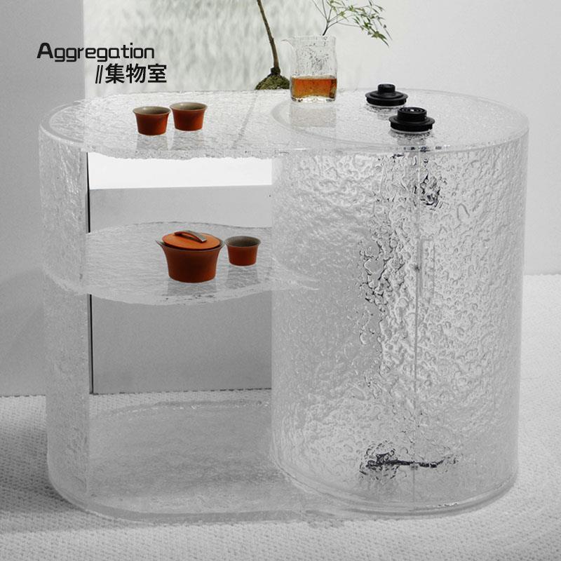 压克力茶水柜可移动茶具储物柜现代风客厅茶水边柜茶台侧边柜