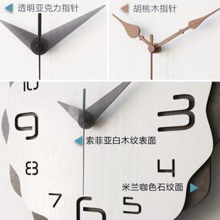 北欧简约家用挂墙钟表客厅时尚 现代时钟 创意网红挂钟轻奢装 饰个性