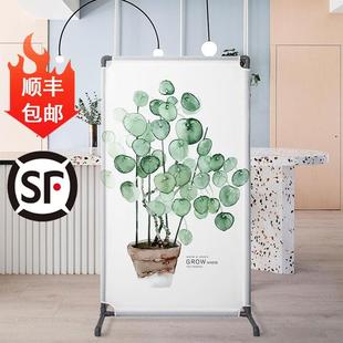 饰玄关座屏遮挡可移动 北欧小清新绿植屏风淡雅简约家用卧室隔断装