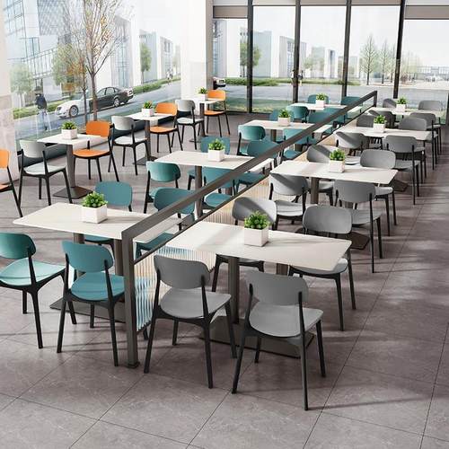 公司员工学生食堂餐桌椅饭堂小吃快餐店商用组合4人职工学校饭厅